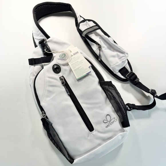 Waterfly Handbags - waterfly crossbody sling backpack White Multiple Pockets NEW with Tags